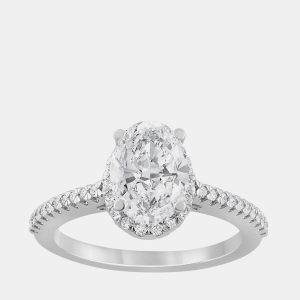 1ct 14k White Gold Lab Grown Diamond Engagement Ring US 7, Rings - Luxury Closet