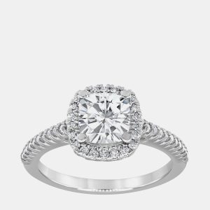 1.05ct 14k White Gold Lab Grown Diamond Engagement Ring, Rings - Luxury Closet