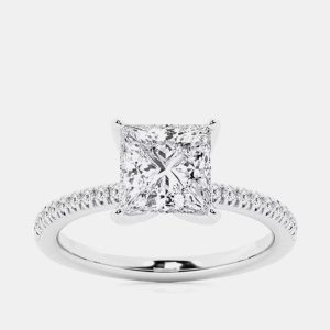 1.23ct 14k White Gold Lab Grown Diamond Engagement Ring, Rings - Luxury Closet