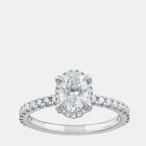 1.23ct 14k White Gold Lab Grown Diamond Engagement Ring, Rings - Luxury Closet