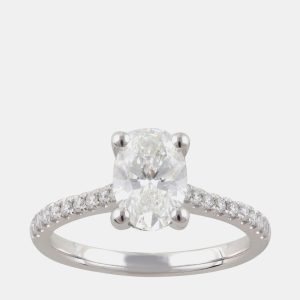 1.45ct 14k White Gold Lab Grown Diamond Engagement Ring, Rings - Luxury Closet