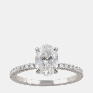 1.7ct 14k White Gold Lab Grown Diamond Engagement Ring, Rings - Luxury Closet