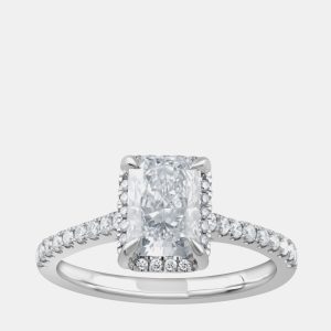 1.7ct 14k White Gold Lab Grown Diamond Engagement Ring, Rings - Luxury Closet
