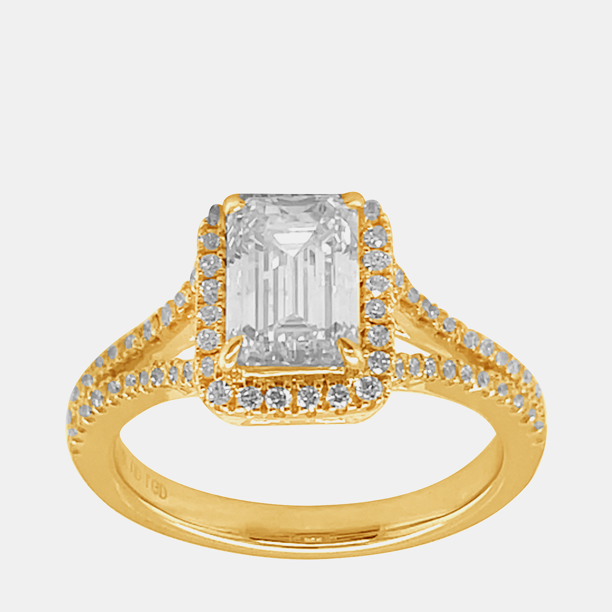 1.88ct 14k Yellow Gold Lab Grown Diamond Engagement Ring, Rings - Luxury Closet