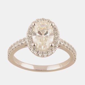 1.95ct 14k White Gold Lab Grown Diamond Engagement Ring, Rings - Luxury Closet