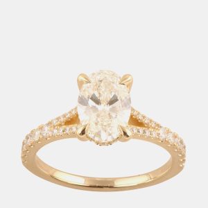 1.95ct 14k Yellow Gold Lab Grown Diamond Engagement Ring, Rings - Luxury Closet