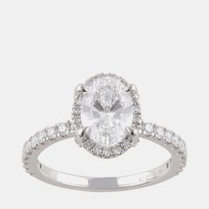 1.95ct 14k White Gold Lab Grown Diamond Engagement Ring, Rings - Luxury Closet