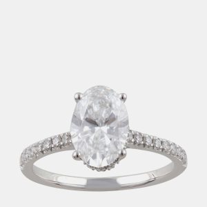 1.95ct 14k White Gold Lab Grown Diamond Engagement Ring, Rings - Luxury Closet