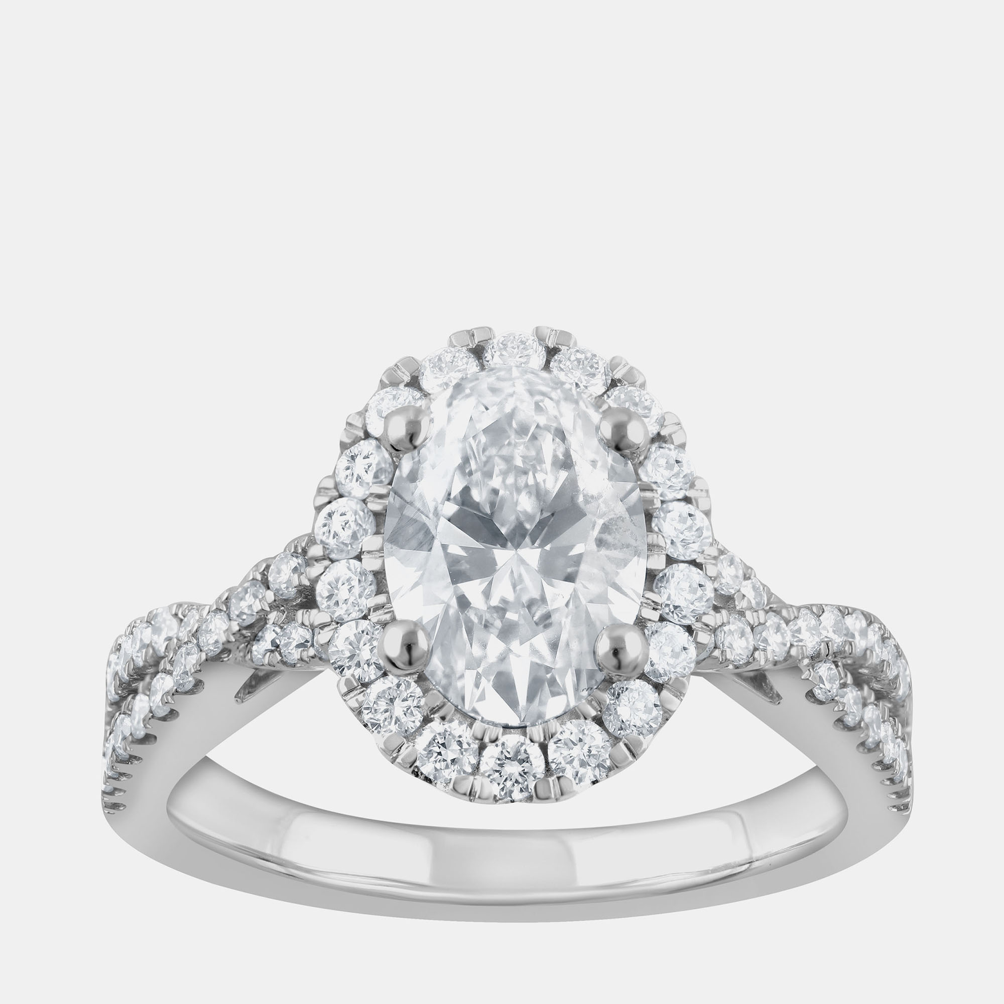 2.23ct 14k White Gold Lab Grown Diamond Engagement Ring, Rings - Luxury Closet