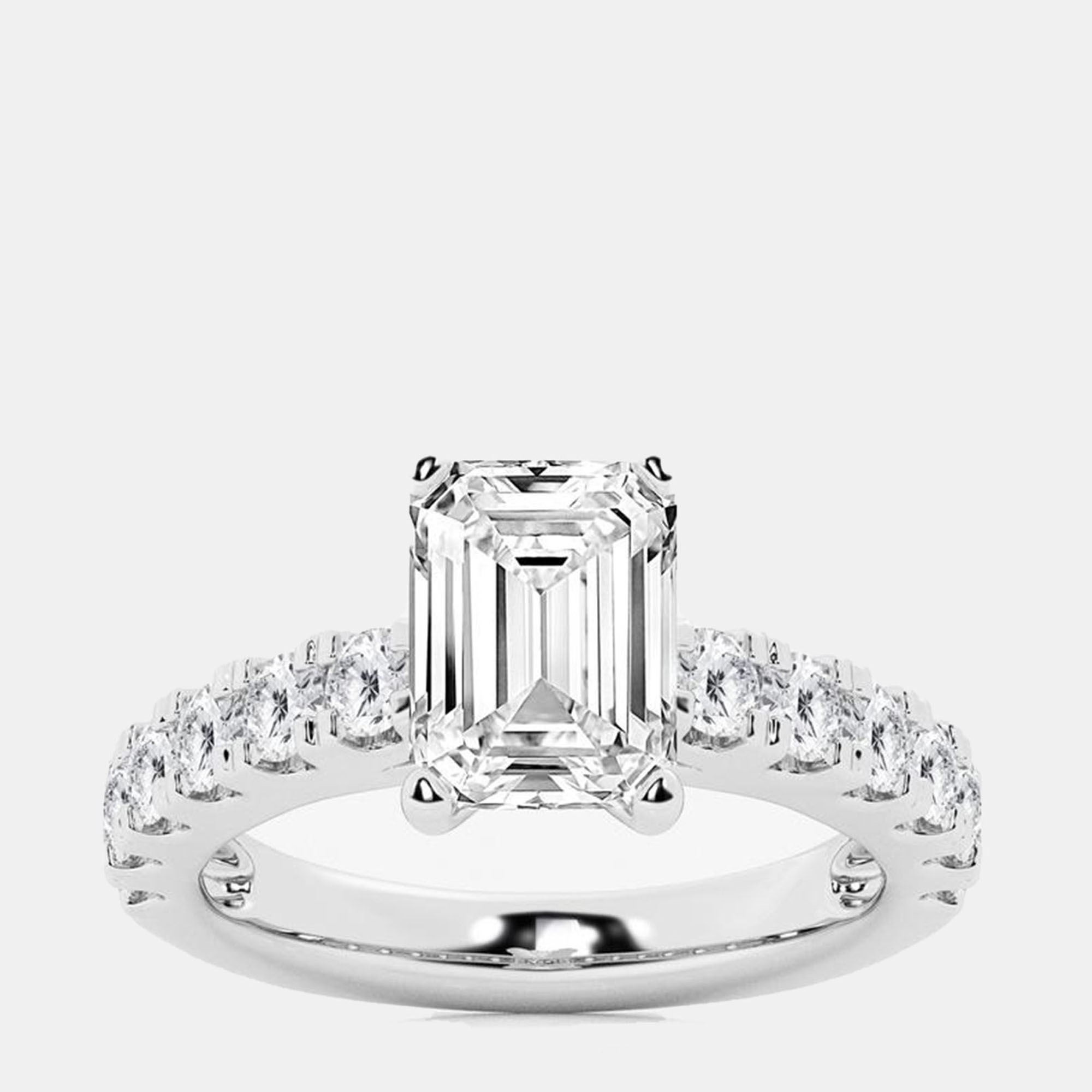 2.45ct 14k White Gold Lab Grown Diamond Engagement Ring, Rings - Luxury Closet