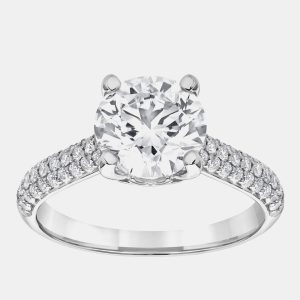 3 cts 14k White Gold Lab Grown Diamond Engagement Ring US 7, Rings - Luxury Closet
