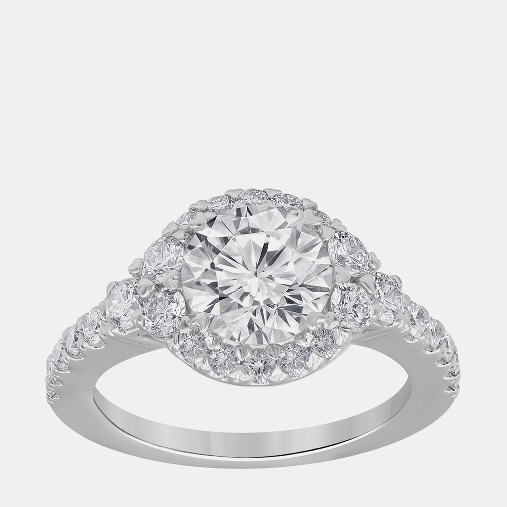 3.02ct 14k White Gold Lab Grown Diamond Engagement Ring, Rings - Luxury Closet