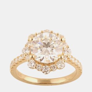 3.23 ct 14k Yellow Gold Lab Grown Diamond Engagement Ring US 7, Rings - Luxury Closet