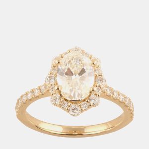 3.23ct 14k Yellow Gold Lab Grown Diamond Engagement Ring, Rings - Luxury Closet