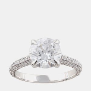 3.23ct 14k White Gold Lab Grown Diamond Engagement Ring, Rings - Luxury Closet