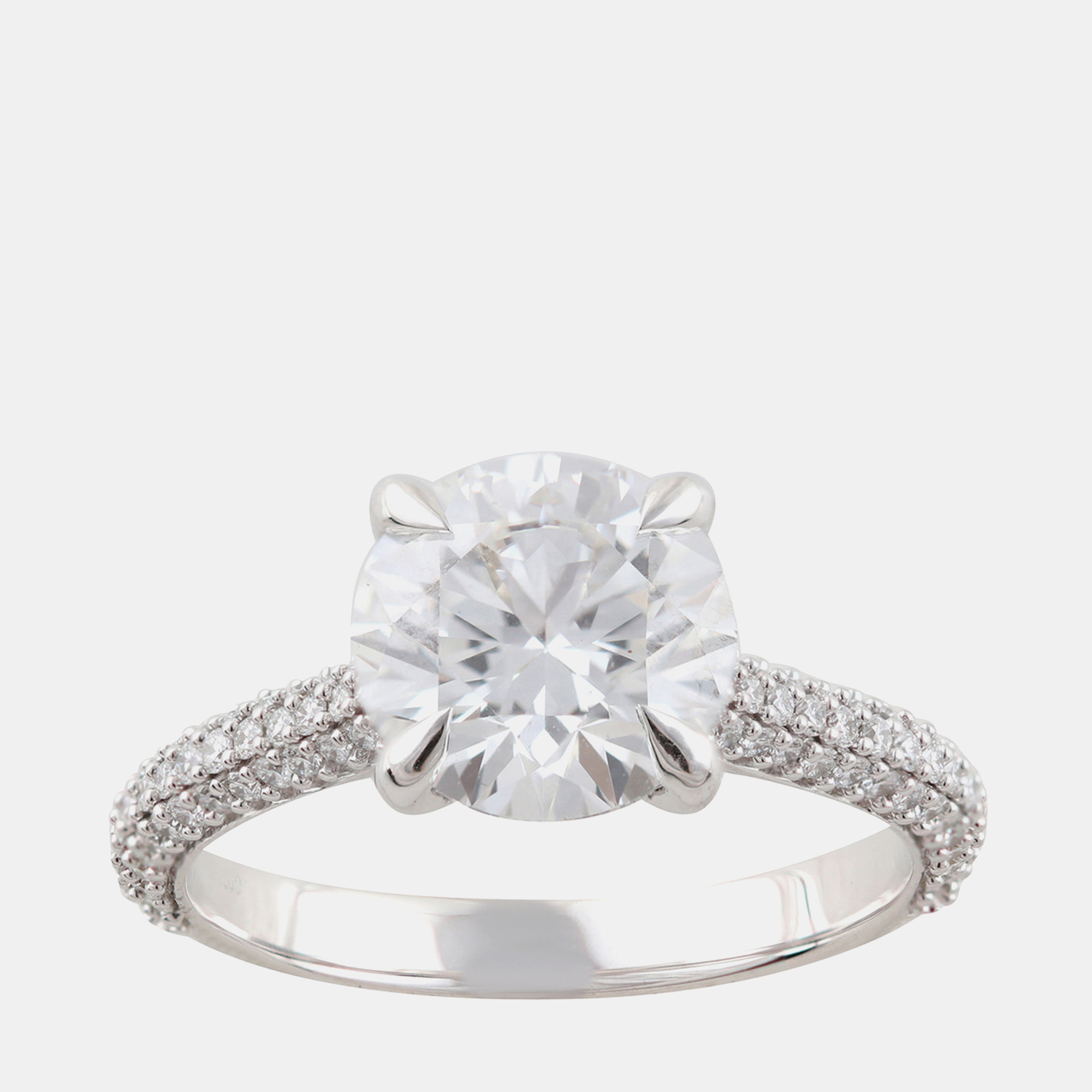 3.23ct 14k White Gold Lab Grown Diamond Engagement Ring, Rings - Luxury Closet