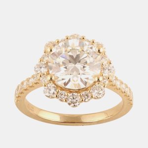 3.45ct 14k Yellow Gold Lab Grown Diamond Engagement Ring, Rings - Luxury Closet