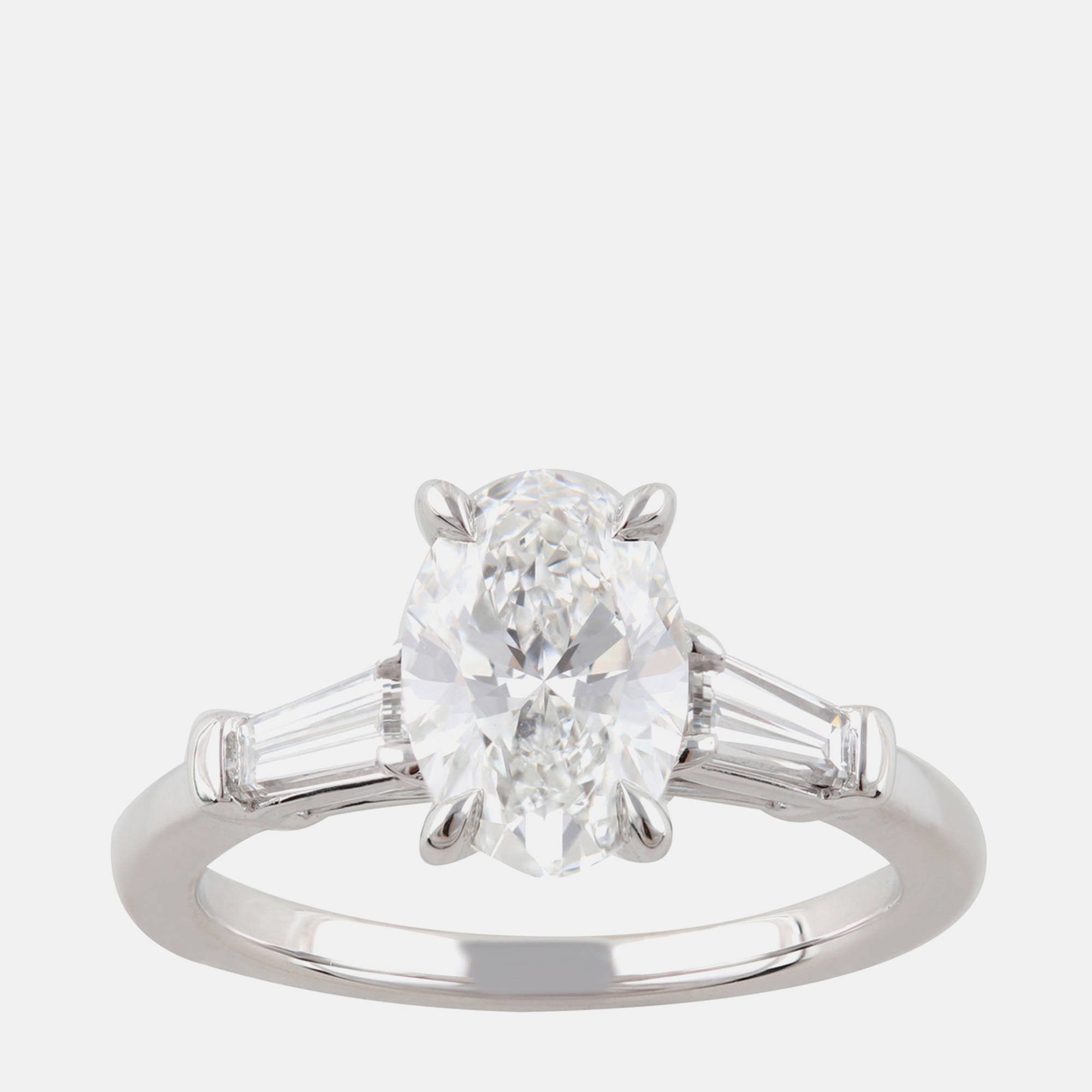 2.23ct 14k White Gold Lab Grown Diamond 3 Stone Ring, Rings - Luxury Closet