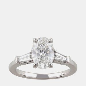 2.23ct 14k White Gold Lab Grown Diamond 3 Stone Ring, Rings - Luxury Closet