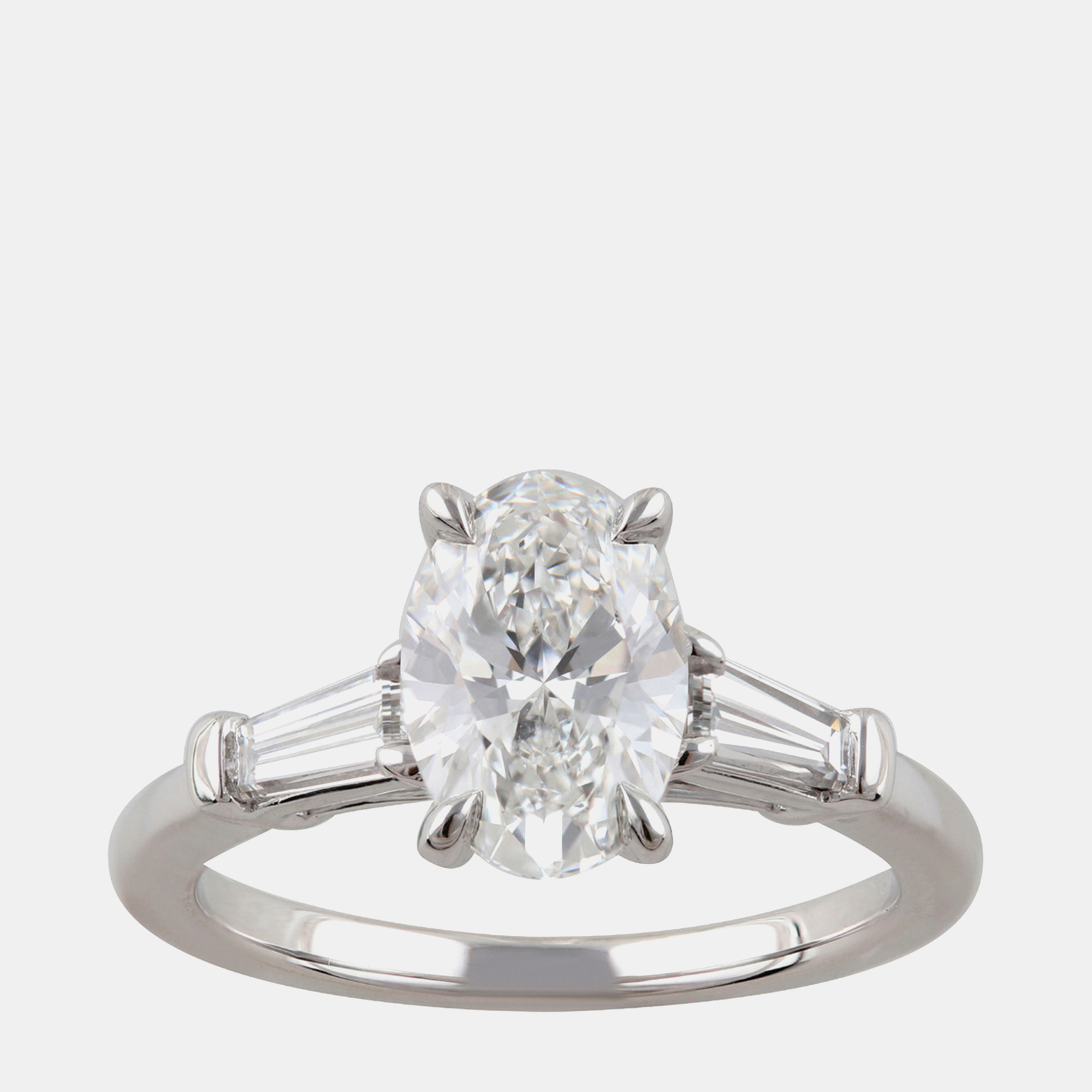 2.23ct 14k White Gold Lab Grown Diamond 3 Stone Ring, Rings - Luxury Closet - Image 2
