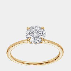 1.26ct 14k Yellow Gold Lab Grown Diamond Hidden Halo Solitaire Ring, Rings - Luxury Closet