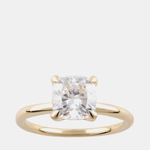 1.95ct 14k Yellow Gold Lab Grown Diamond Hidden Halo Solitaire Ring, Rings - Luxury Closet