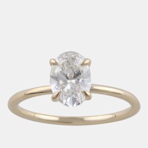 4.95ct 14k Yellow Gold Lab Grown Diamond Hidden Halo Solitaire Ring, Rings - Luxury Closet