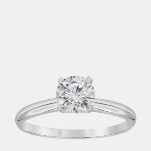 1ct 14k White Gold Lab Grown Diamond Solitaire Ring, Rings - Luxury Closet
