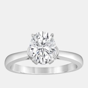 1.02ct 14k White Gold Lab Grown Diamond Solitaire Ring, Rings - Luxury Closet