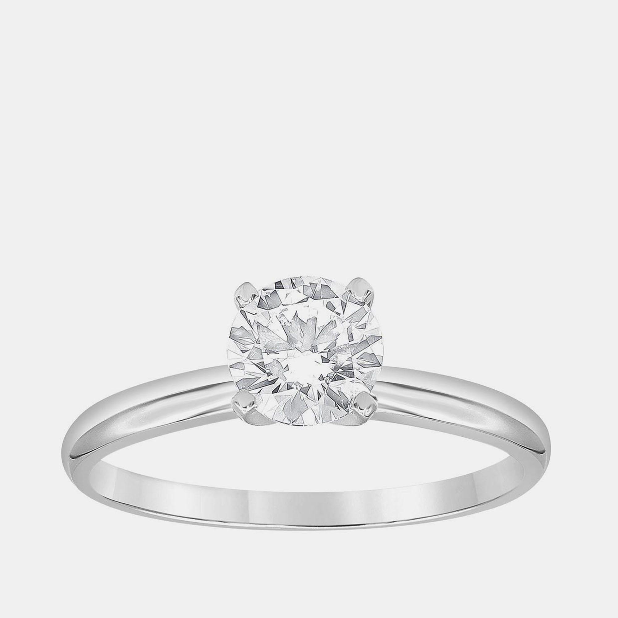 2.04 cts 14k White Gold Lab Grown Diamond Solitaire Ring US 7, Rings - Luxury Closet