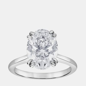 3ct 14k White Gold Lab Grown Diamond Solitaire Ring, Rings - Luxury Closet