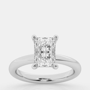 3ct 14k White Gold Lab Grown Diamond Solitaire Ring, Rings - Luxury Closet