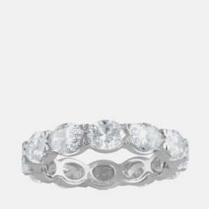3.91ct 14k White Gold Lab Grown Diamond Eternity Band, Rings - Luxury Closet
