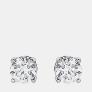 1ct 14k White Gold Lab Grown Diamond Basic Stud Earring, Earrings - Luxury Closet