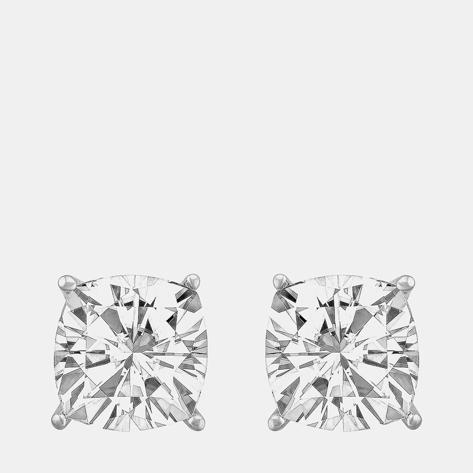 1.95ct 14k White Gold Lab Grown Diamond Basic Stud Earring, Earrings - Luxury Closet