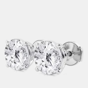 5.45ct 14k White Gold Lab Grown Diamond Basic Stud Earring, Earrings - Luxury Closet