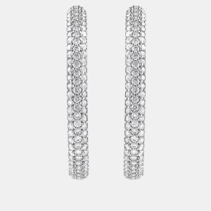 3ct 14k White Gold Lab Grown Diamond Hoop Earring, Earrings - Luxury Closet