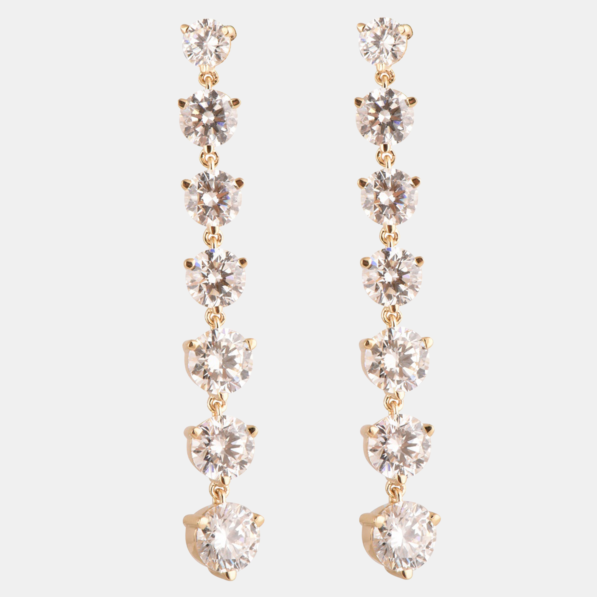 5.95ct 14k Yellow Gold Lab Grown Diamond Dangle Earrings, Earrings - Luxury Closet