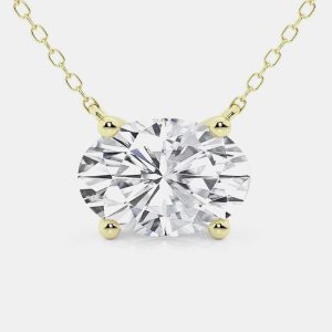 0.45ct 14k Yellow Gold Lab Grown Diamond Solitaire Pendant, Necklaces - Luxury Closet