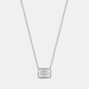 0.5ct 14k White Gold Lab Grown Diamond Solitaire Pendant, Necklaces - Luxury Closet