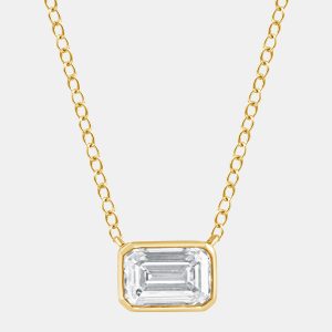 0.8ct 14k Yellow Gold Lab Grown Diamond Solitaire Pendant, Necklaces - Luxury Closet