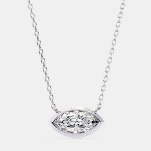 0.45ct 14k White Gold Lab Grown Diamond Solitaire Pendant, Necklaces - Luxury Closet