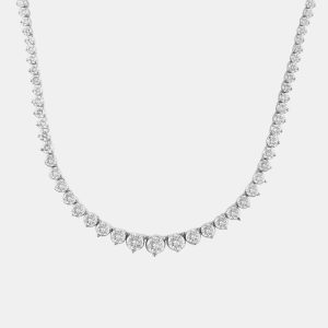 6.05ct 14k White Gold Lab Grown Diamond Riviera Necklace, Necklaces - Luxury Closet