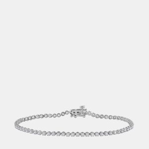 0.95ct 14k White Gold Lab Grown Diamond Tennis Bracelet, Bracelets - Luxury Closet