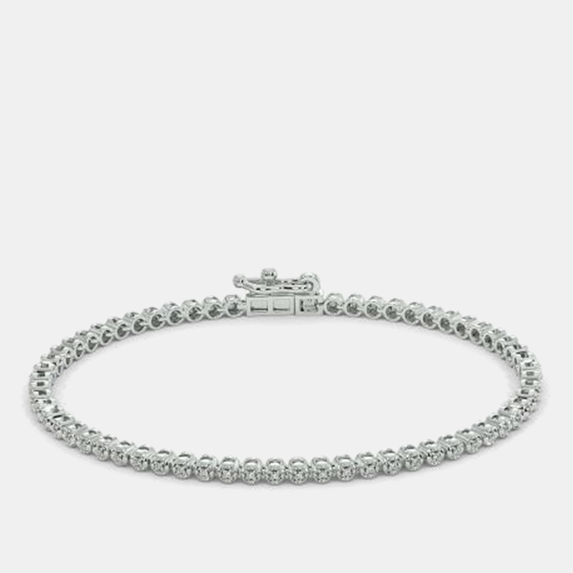 3.95ct 14k White Gold Lab Grown Diamond Tennis Bracelet, Bracelets - Luxury Closet