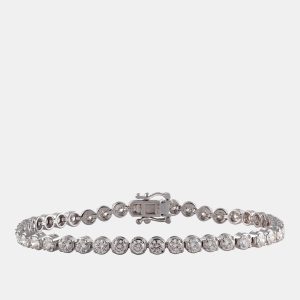 5.45ct 14k White Gold Lab Grown Diamond Tennis Bracelet, Bracelets - Luxury Closet