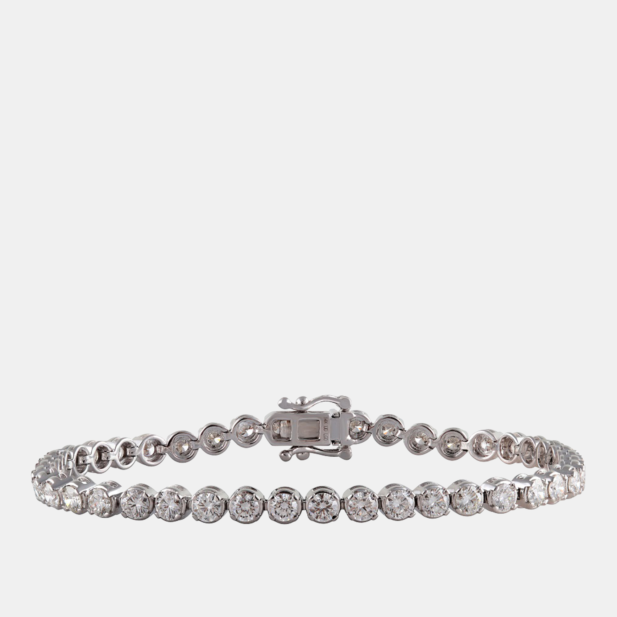 5.45ct 14k White Gold Lab Grown Diamond Tennis Bracelet, Bracelets - Luxury Closet