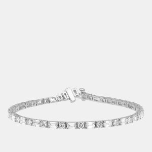 6.9ct 14k White Gold Lab Grown Diamond Fashion Bracelet, Bracelets - Luxury Closet