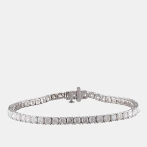 7.65ct 14k White Gold Lab Grown Diamond Tennis Bracelet, Bracelets - Luxury Closet
