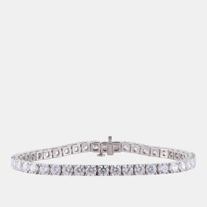 10.45ct 14k White Gold Lab Grown Diamond Tennis Bracelet, Bracelets - Luxury Closet